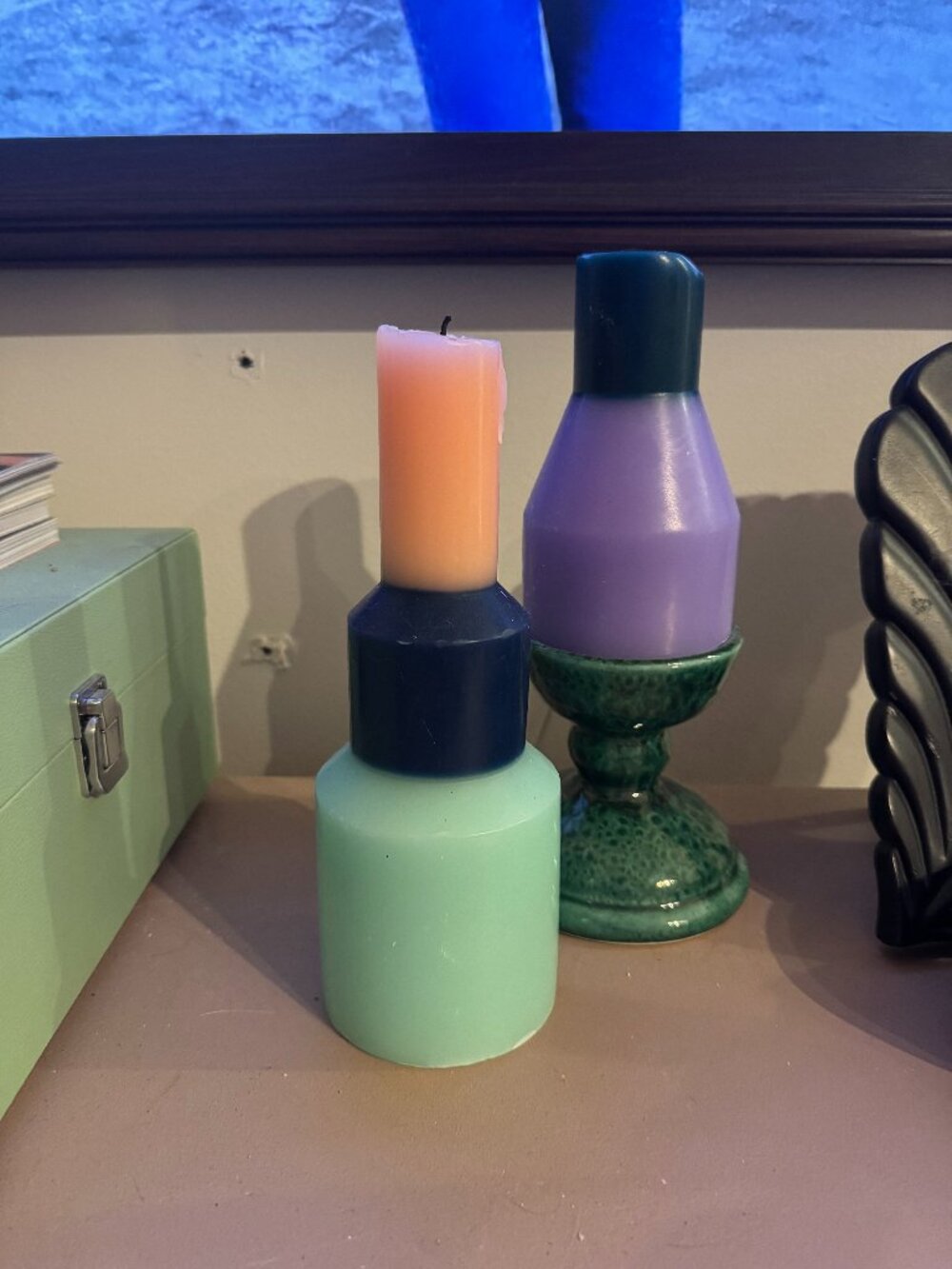 Two Hay Pillar Candles